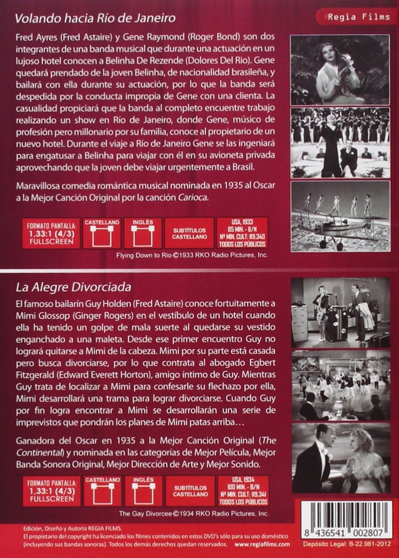 Flying Down To Rio & The Gay Divorcee Double Feature DVD Set (Region 2) - Starring Fred Astaire & Ginger Rogers - Classic Hollywood Musical Movies - Perfect for Movie Nights & Vintage Film Collections