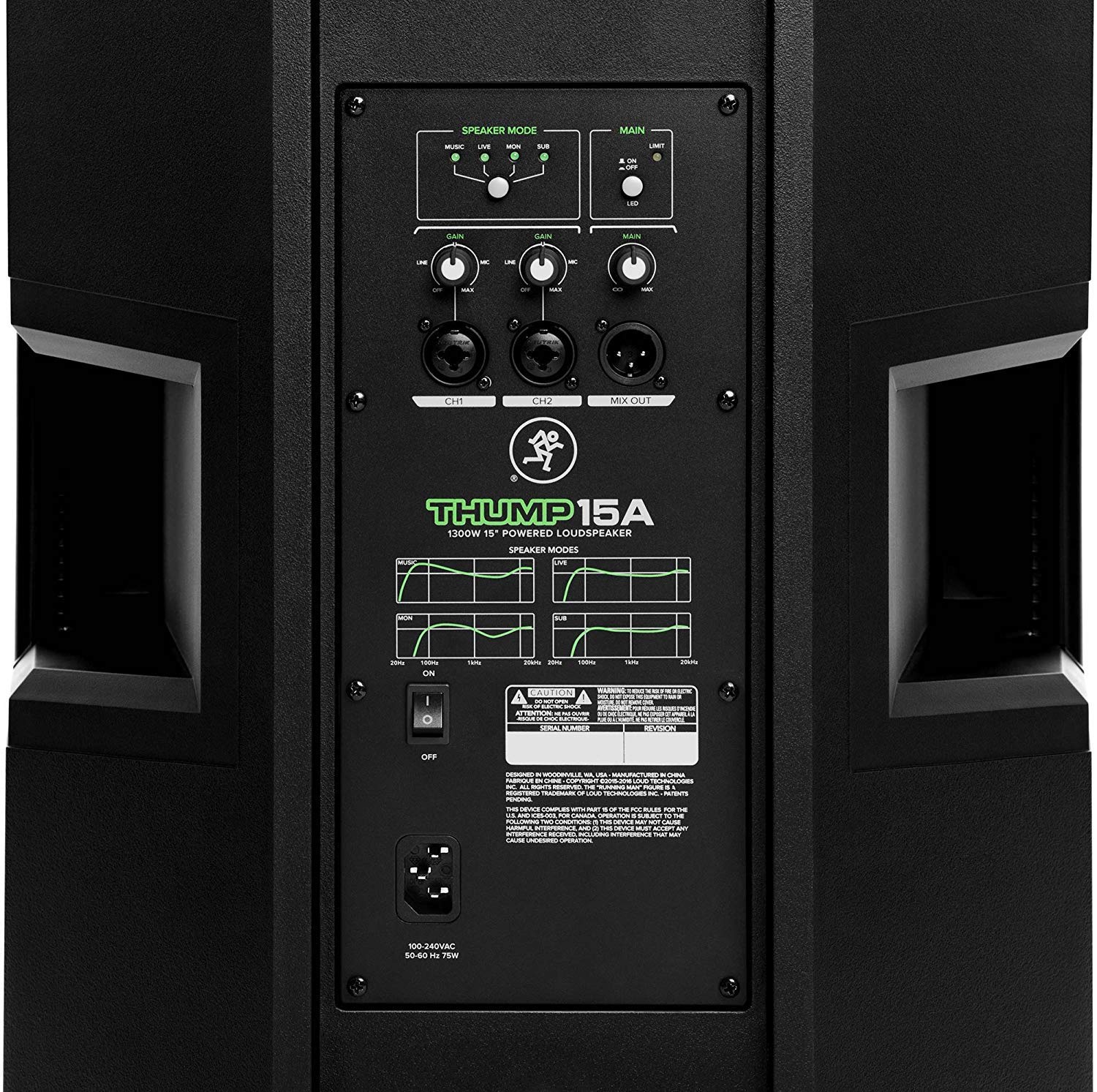 Mackie Thump15A 1300W 15-Inch Powered PA Speaker with Steel Stand & XLR Cable - Professional Portable Loudspeaker for Live Music, DJ Performances, and Outdoor Events