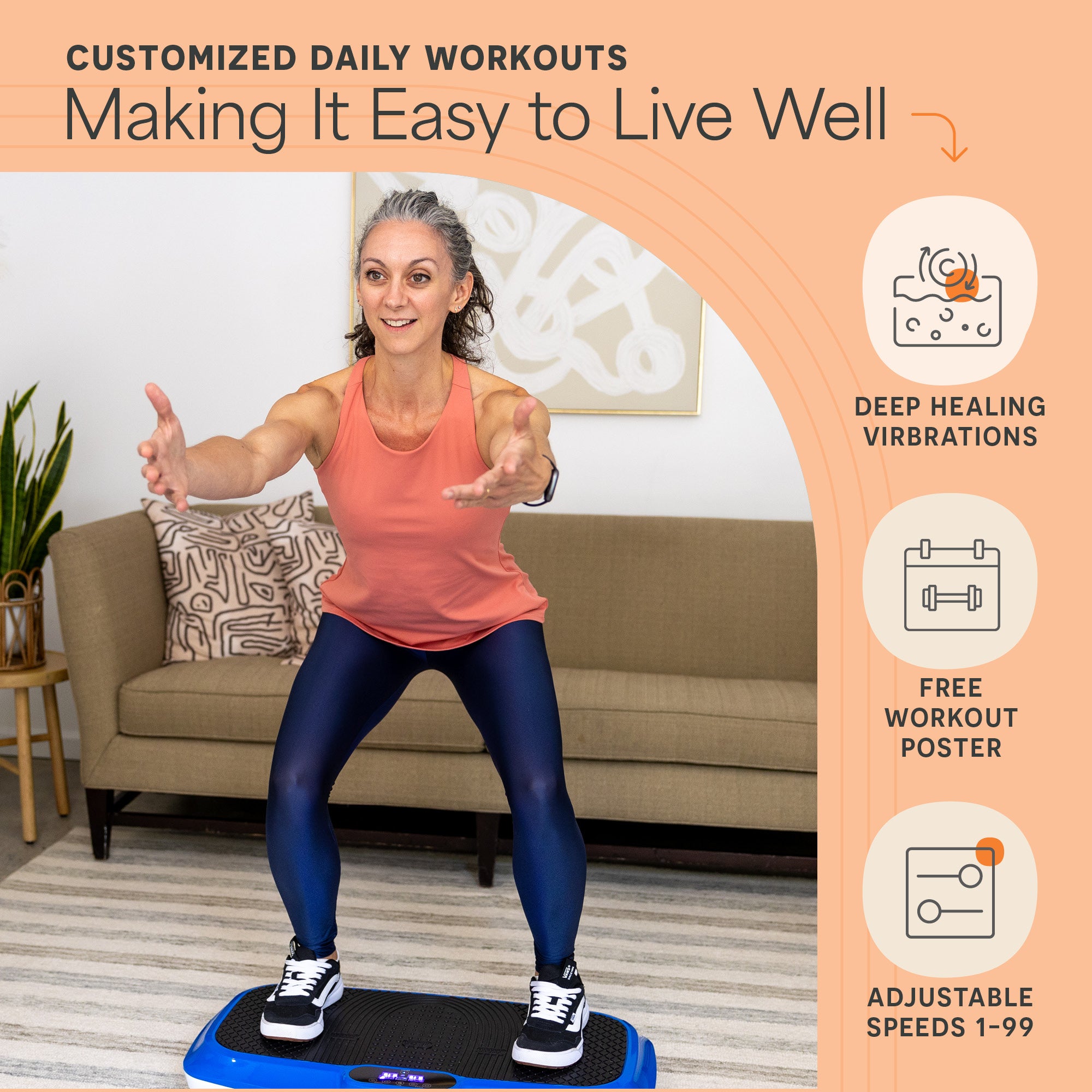 Waver Vibration Plate Machine - Whole Body Workout Equipment for Weight Loss, Muscle Toning & Circulation - Home Fitness & Physical Therapy Use
