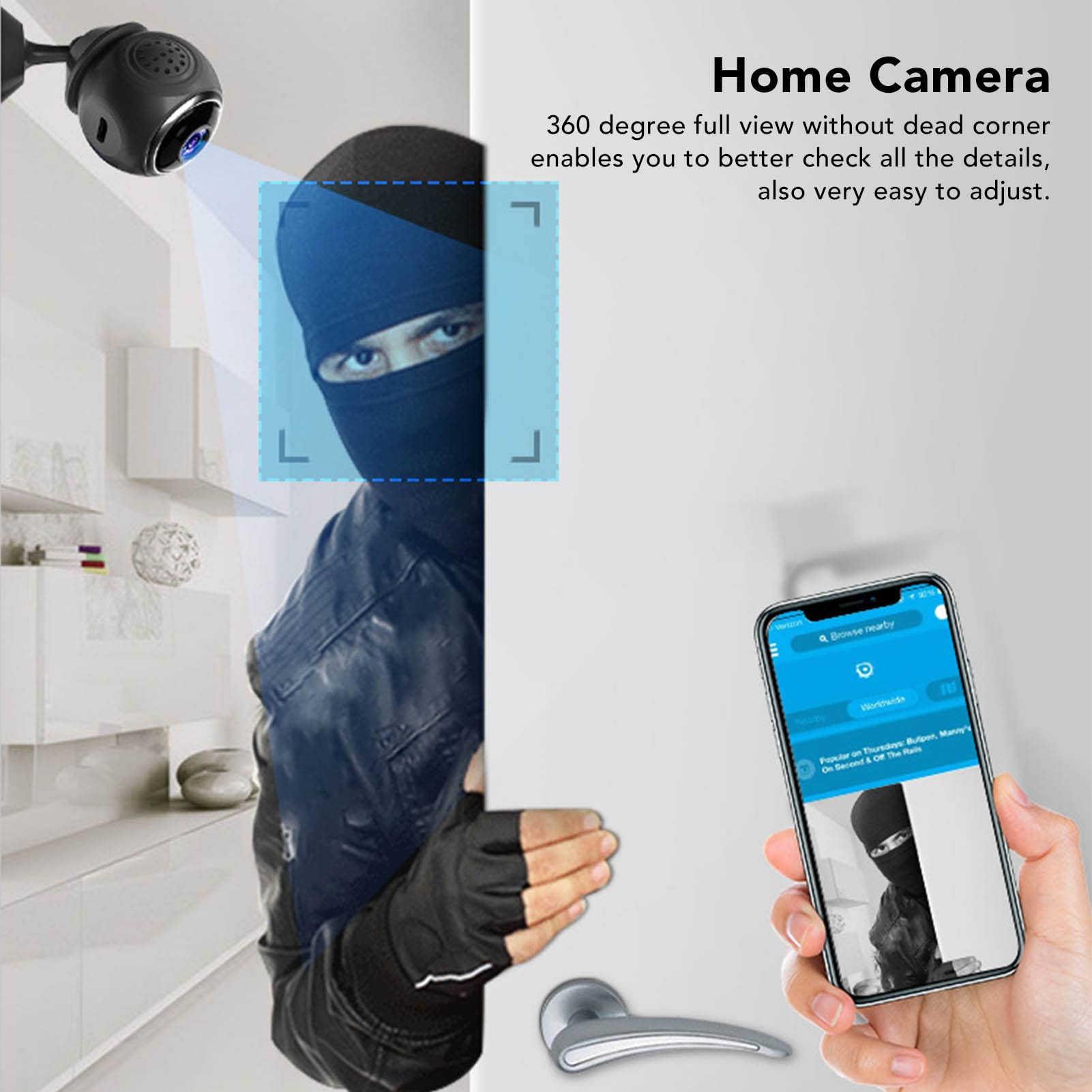 1080P Indoor Wireless Security Camera - Mini ABS Home Surveillance Camera for Baby Monitor, Pet Monitoring & Night Vision (Ideal for Home, Office, Nursery)