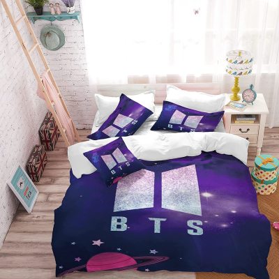 A Dreamy Night with BTS: The Starbluegarden Cartoon Army BTS Bedding Set