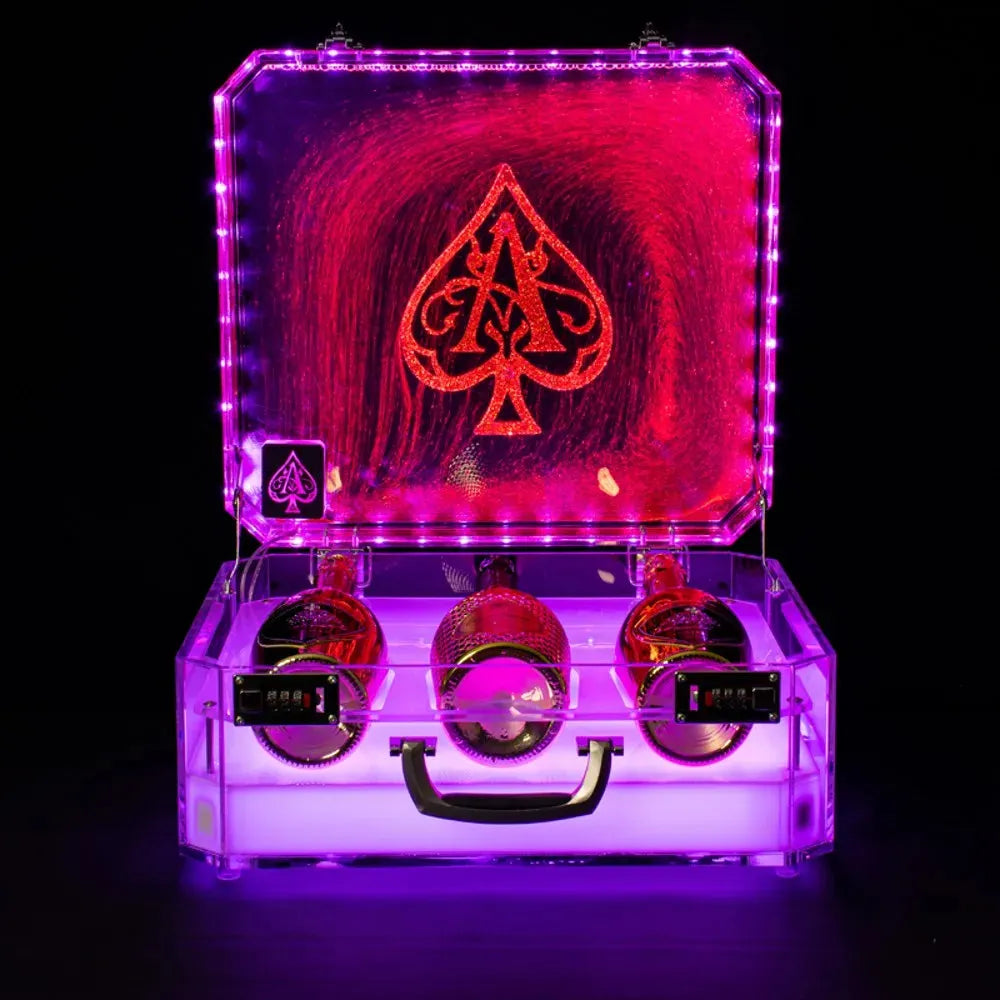Ace of Spade LED Champagne Display Case - Rechargeable Luminous Bottle Presenter for Nightclub, Party & Lounge | Perfect for VIP Tables, Celebrations & Luxury Events