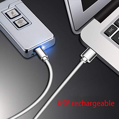 Windproof USB Rechargeable Plasma Arc Lighter - Black for Outdoor Camping