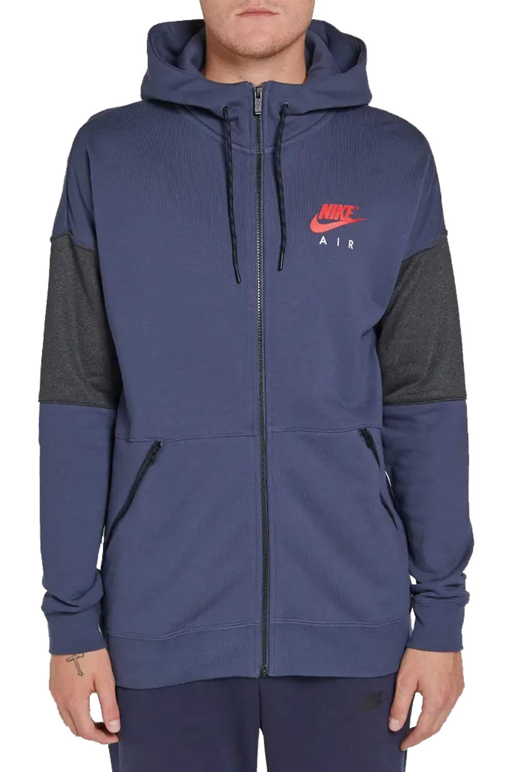 Nike AIR Hooded Tracksuit Top - Navy Blue Men's Athletic Jacket | Lightweight Running & Gym Workout Top for Training & Casual Wear