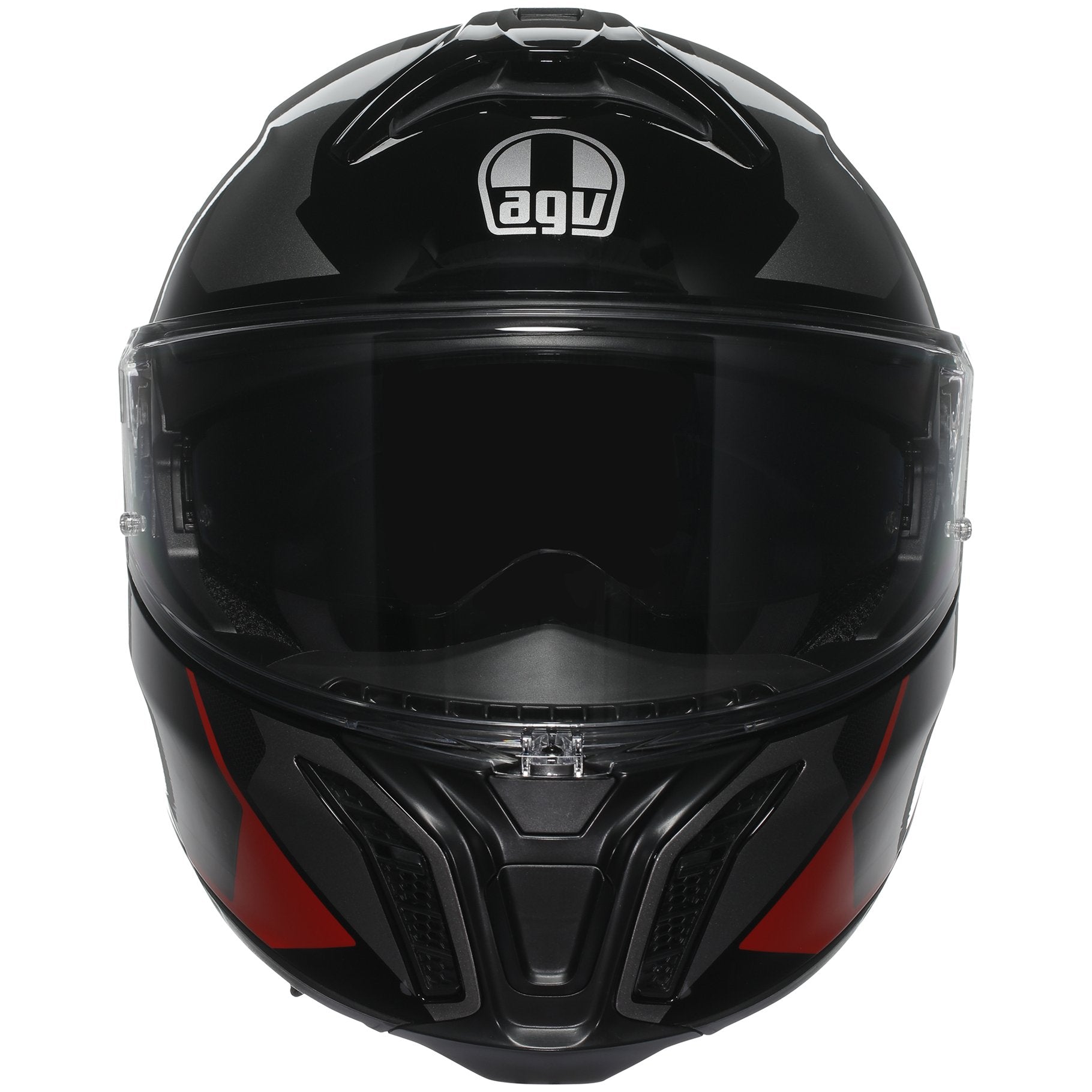 AGV Tourmodular Perception Black/Red Motorcycle Helmet - Lightweight, DOT & ECE Certified for Street & Racing - Perfect for Urban Commuting & Track Days