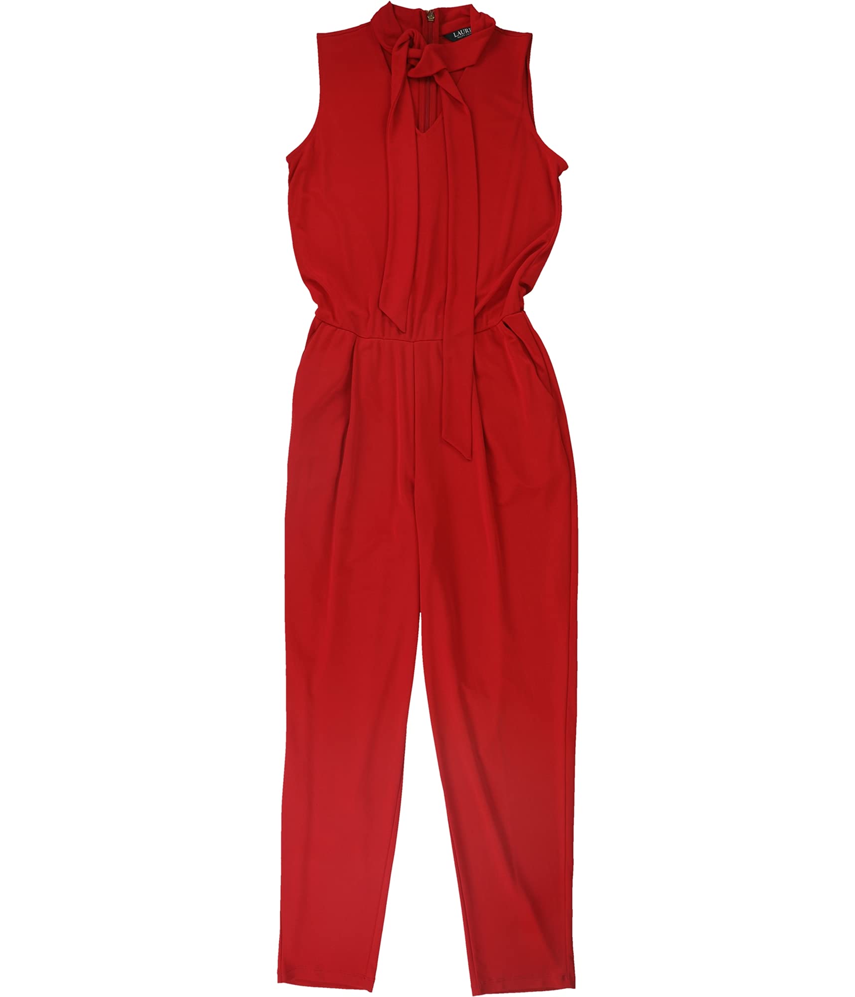 Ralph Lauren Women's Tie Front Jumpsuit - Casual & Elegant One-Piece Romper for Work, Date Night & Summer Outfits | Plus Size & Petite Options Available