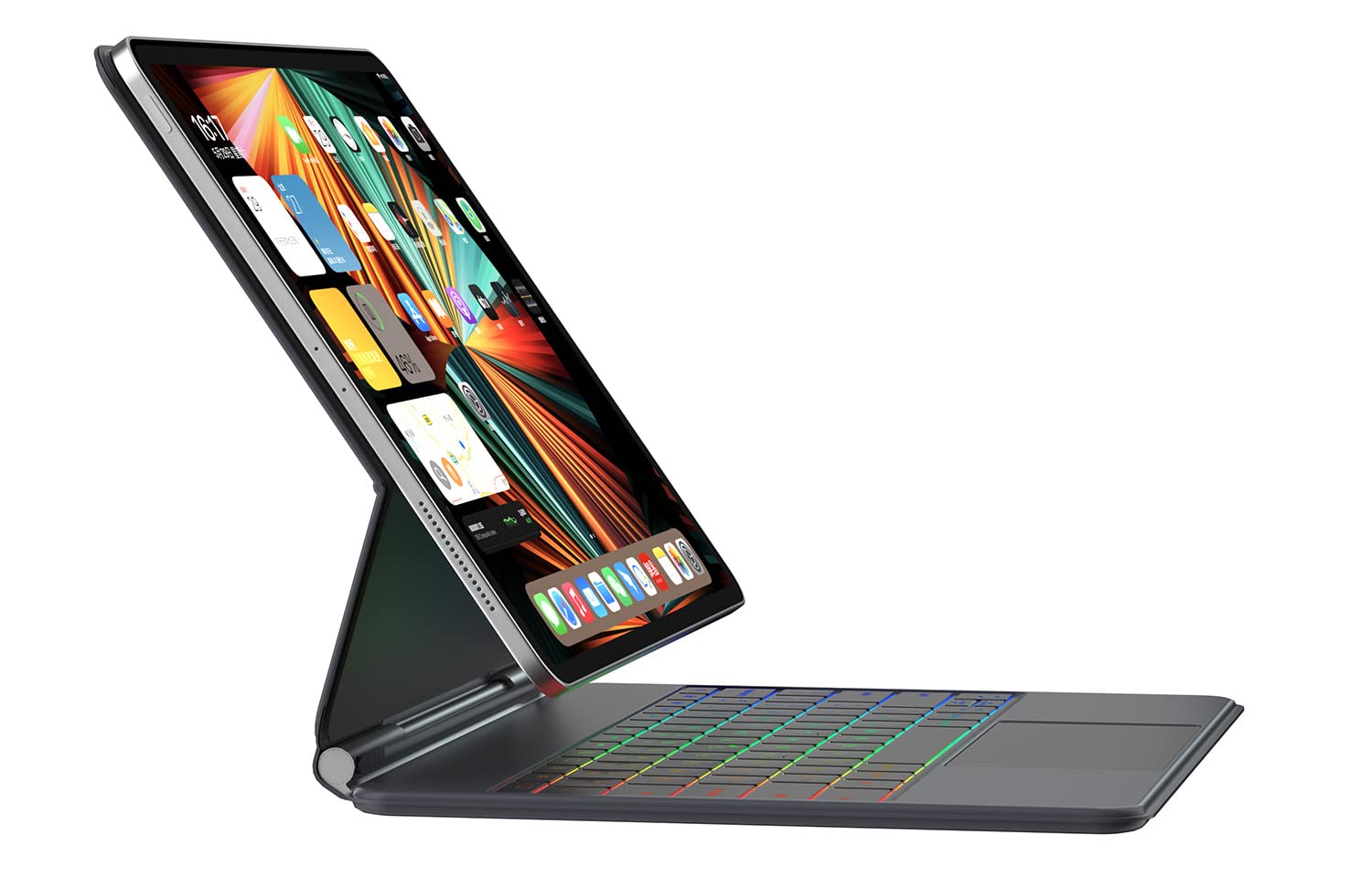Premium Magnetic Keyboard Case for iPad Pro 12.9 Inch (6th/5th/4th/3rd Gen) - Backlit Keyboard, 24 Color Options, Floating Cantilever Stand with Touchpad (Gray) | Perfect for Work, Study & Travel