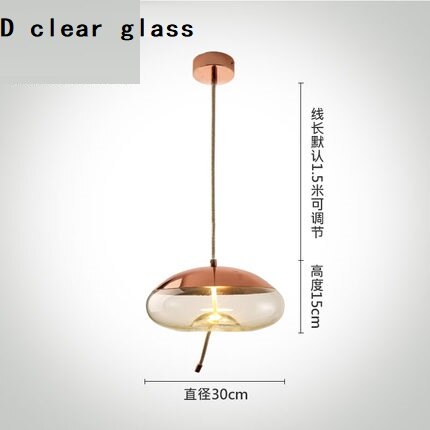 Modern Clear Smoke Glass Pendant Light - Elegant Hanging Fixture for Dining Room, Kitchen Island, or Entryway Lighting