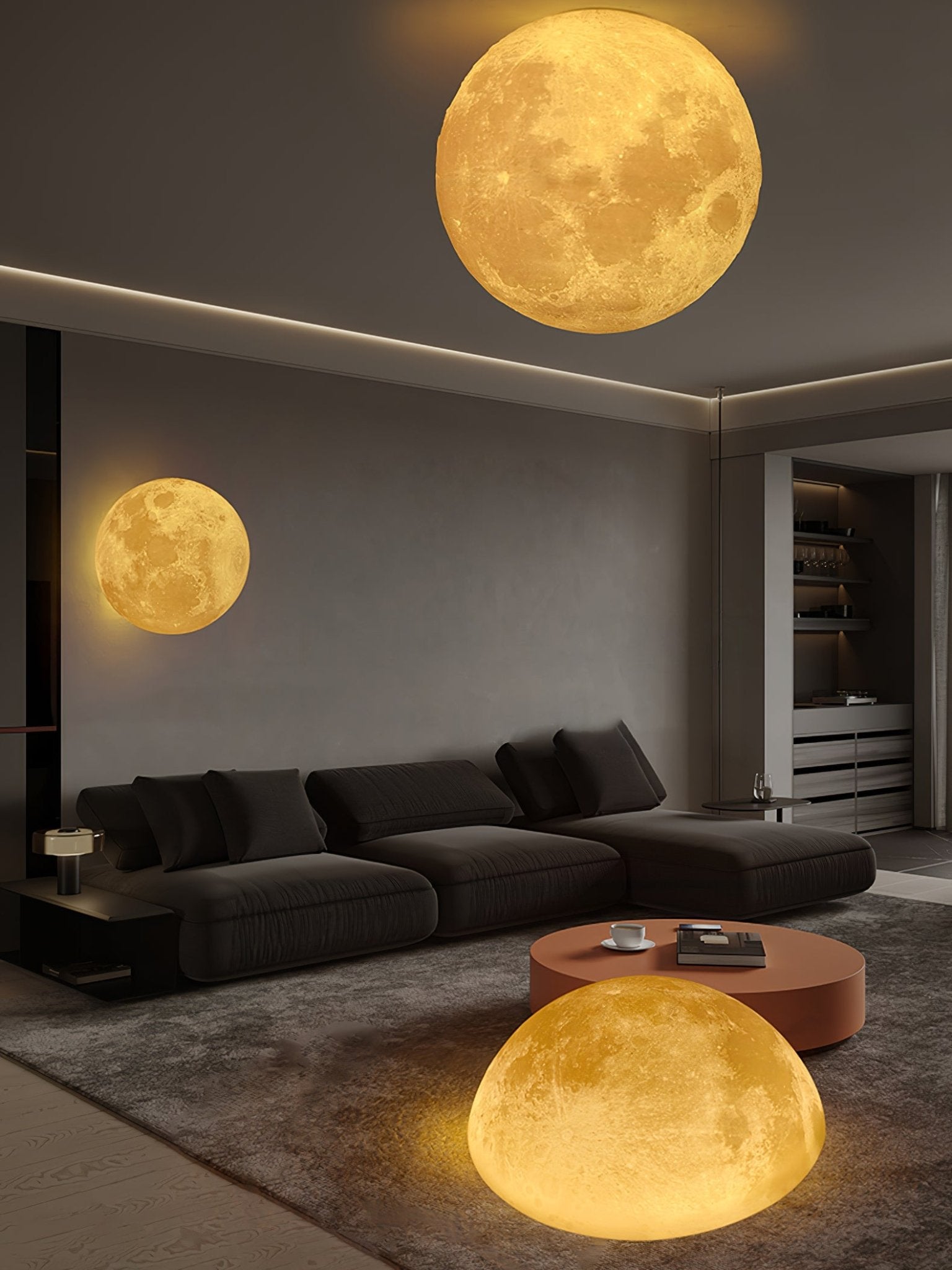 3D Moon Wall Lamp for Bedroom - LED Night Light with Remote Control, Perfect for Kids Room, Nursery, and Home Decor