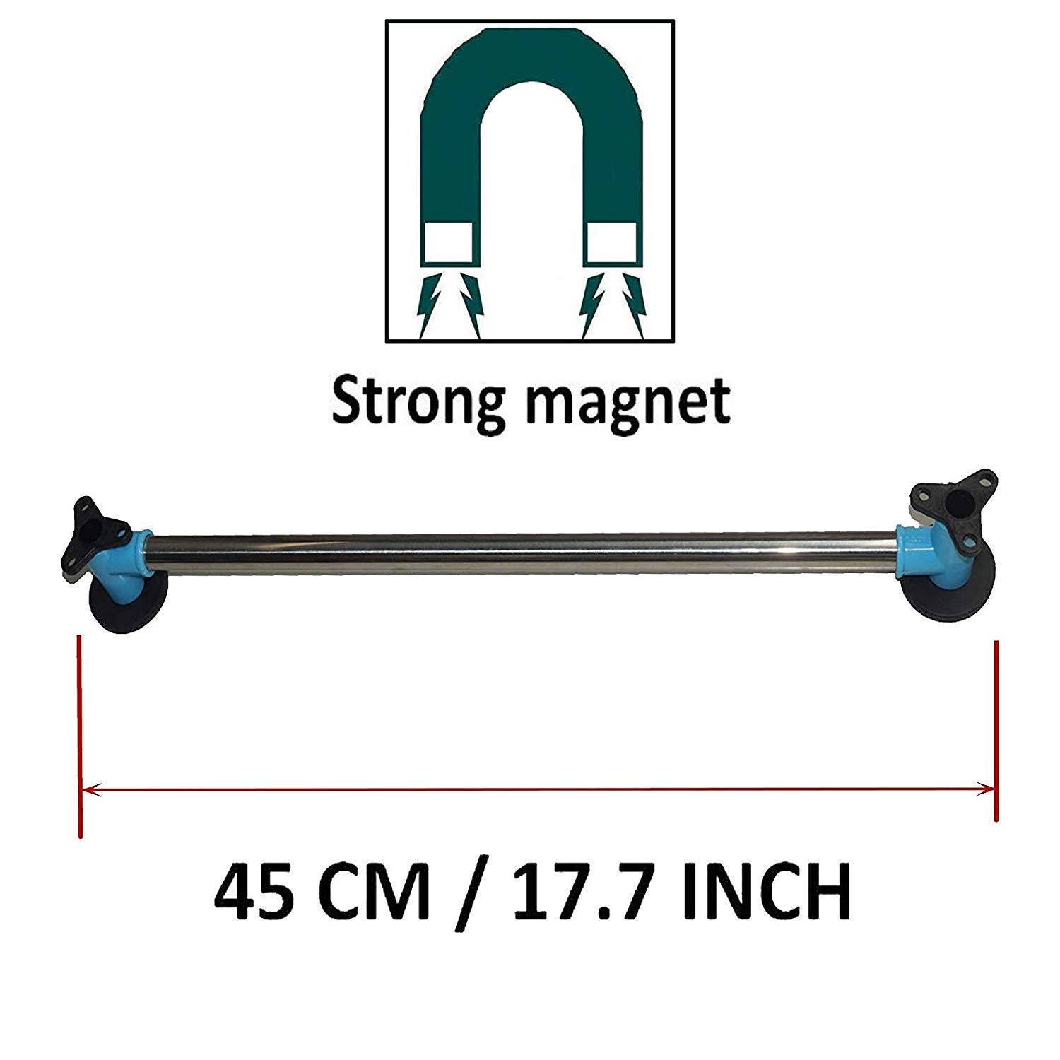 Strong Magnetic Towel Bar - Powerful Removable Towel Holder & Hook for Kitchen, Bathroom, Refrigerator - No Drill No Screw Installation - Perfect for Sink, Shower, Gym & Office Organization