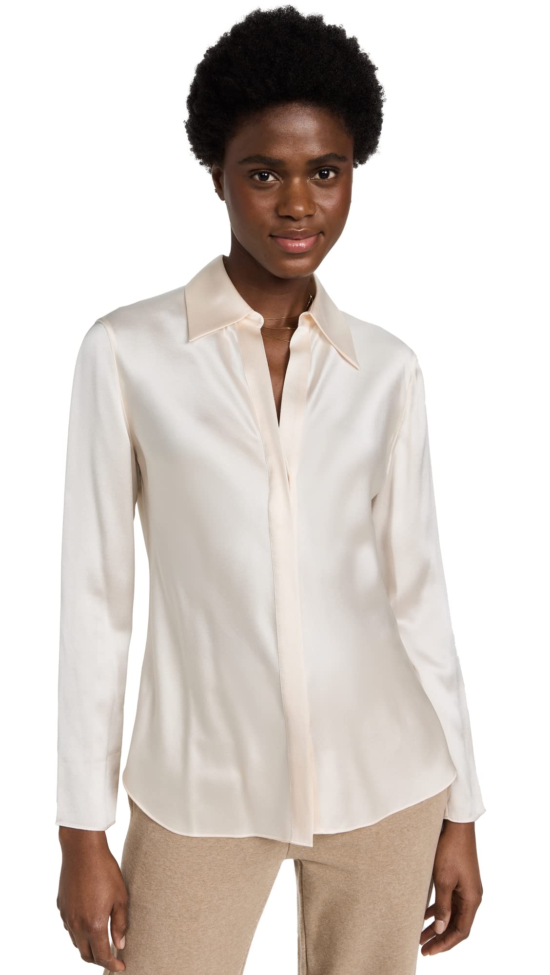 Vince Women's Bias Button Down Shirt - Elegant Casual Blouse for Work & Everyday Wear | Perfect for Office, Date Night & Weekend Outfits