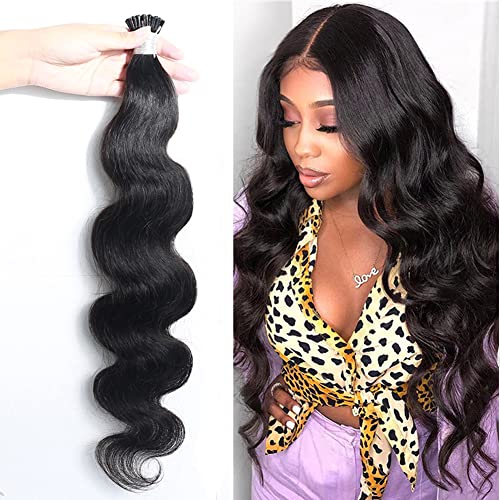 Brazilian Virgin Human Hair Extensions - 80g/set Body Wave I-Tip Microlink Hair Extensions (1g/Strands) | Remy Hair for Volume & Length | Perfect for Weddings, Parties & Daily Styling