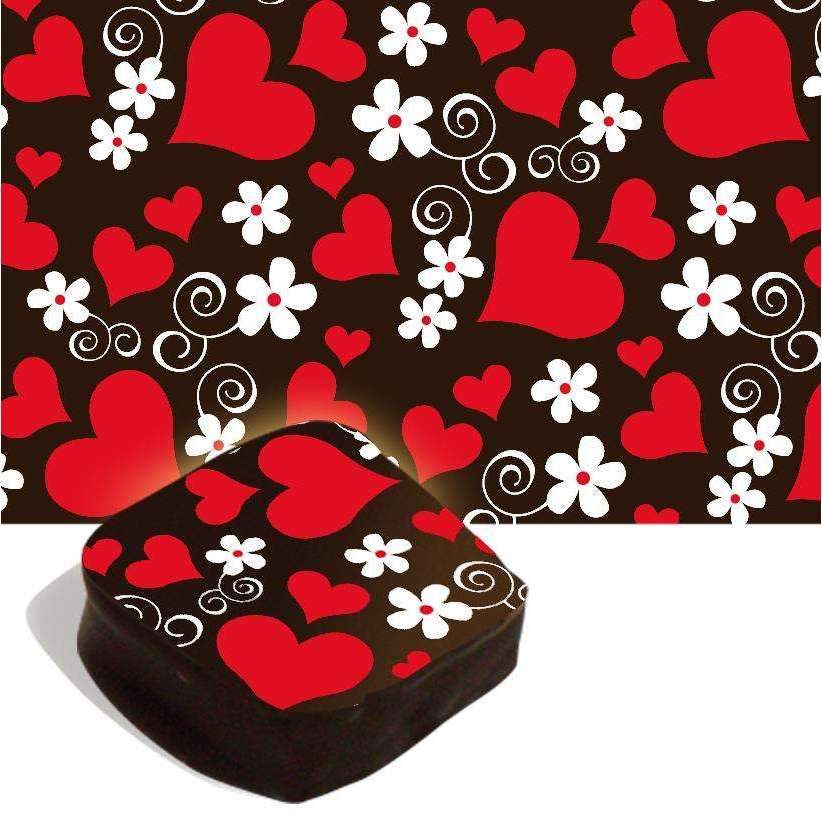 Hearts and Flowers Edible Cake Decorating Transfer Sheets - Perfect for Birthday Cakes, Wedding Cakes & DIY Baking Projects
