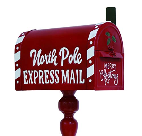 38 Inch Metal Santa Mailbox Christmas Decor - Outdoor Holiday Decoration for Yard, Porch & Festive Celebrations - Durable Christmas Mailbox for Gifts & Letters (Pack of 1)