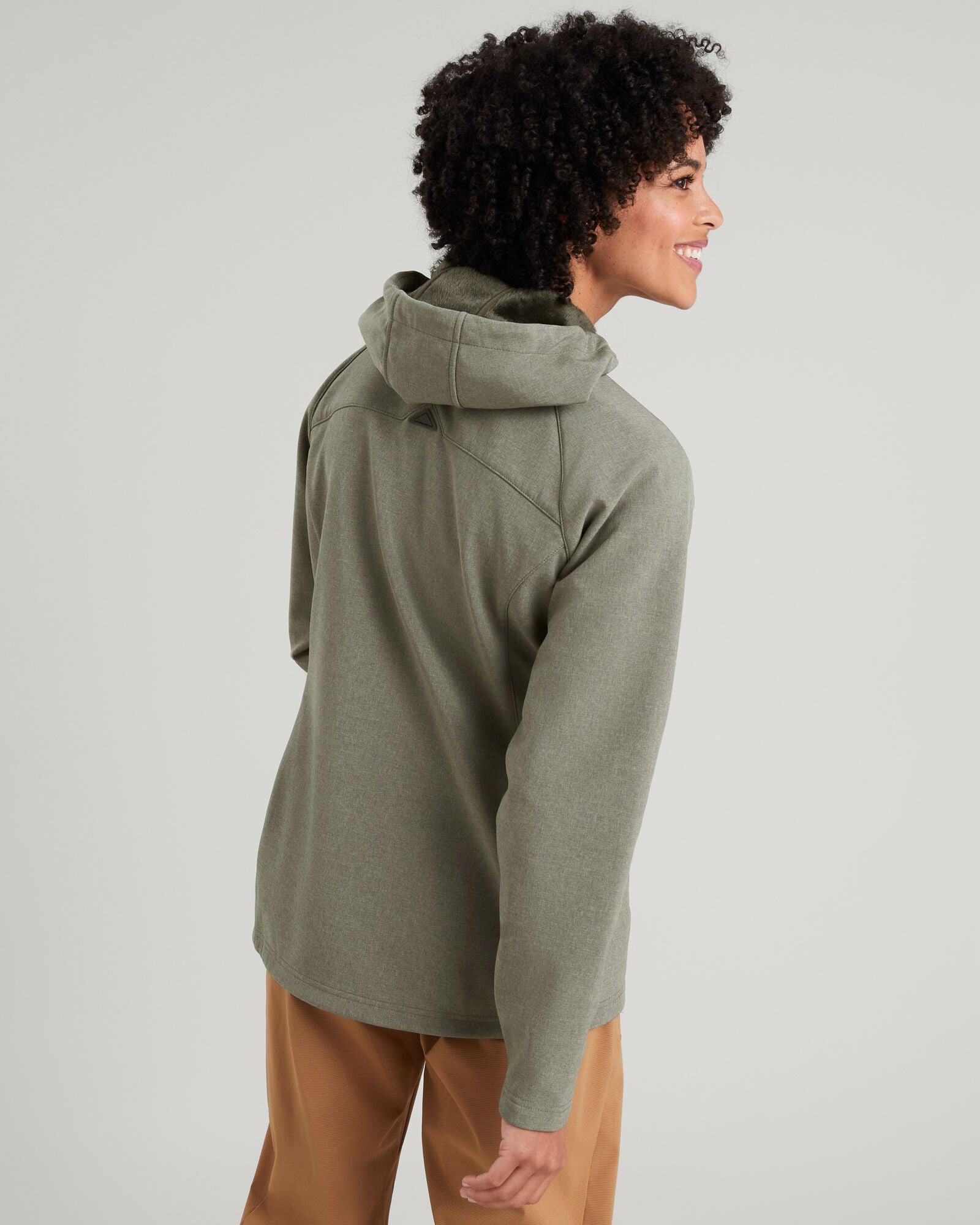 Malazan Women's Softshell Jacket - Lightweight Waterproof Windbreaker with Fleece Lining (Beech Marle) for Hiking, Camping & Outdoor Activities