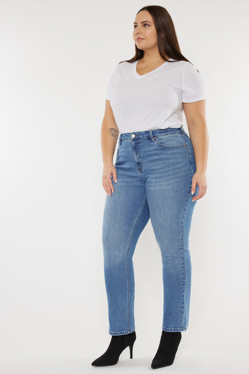 Alannah Essentials High Rise Slim Straight Leg Jeans for Women - Plus Size 14-24, Stretch Denim, Comfort Fit - Perfect for Casual Wear, Office & Date Night
