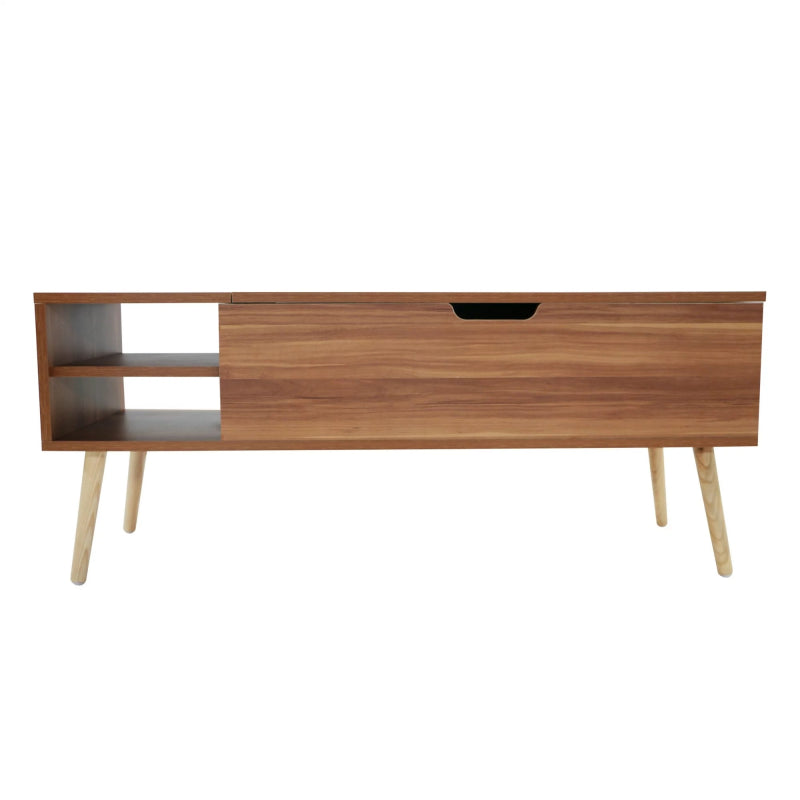 Handmade Designer Lift Top Coffee Table with Open Storage Shelf - Modern Living Room Furniture for Small Spaces, Home Office & Apartment Decor