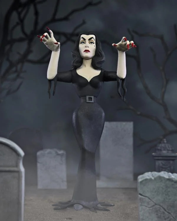 Toony Terrors Vampira Action Figure - Classic Horror Collectible for Fans & Decor - Perfect for Halloween Displays, Movie Nights, and Horror Collections