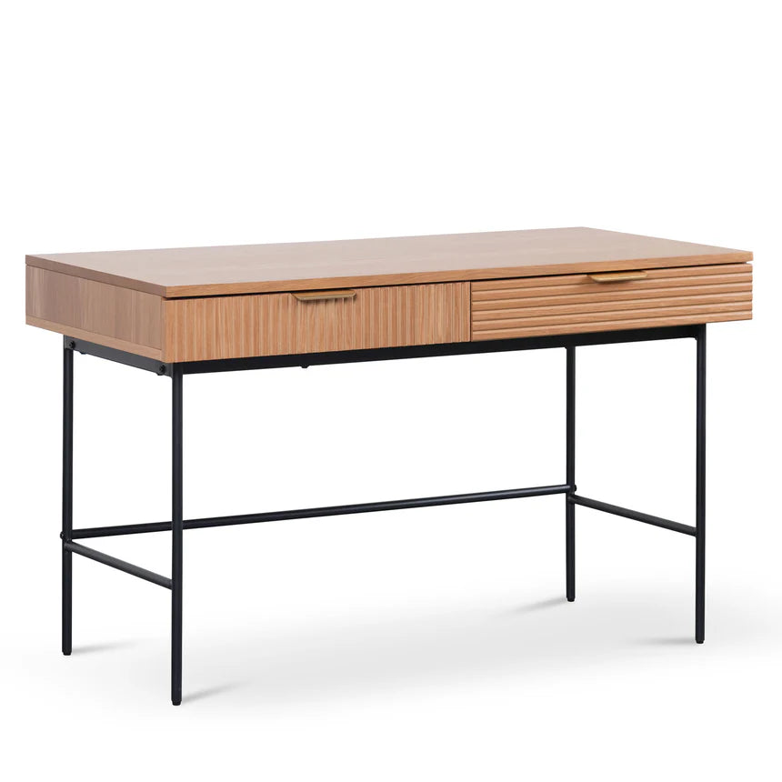 Stylish Dark Oak Home Office Desk - Modern Ergonomic Writing Desk for Small Spaces - Perfect for Remote Work, Study & Productivity