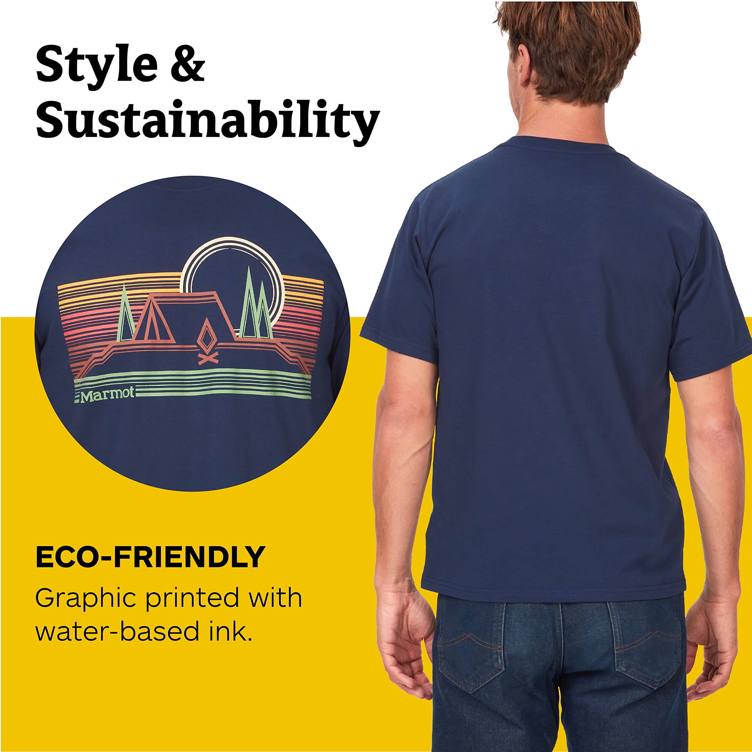 MARMOT Men's Logo Graphic T-Shirt - Soft Cotton Short Sleeve Tee for Casual Wear & Outdoor Activities