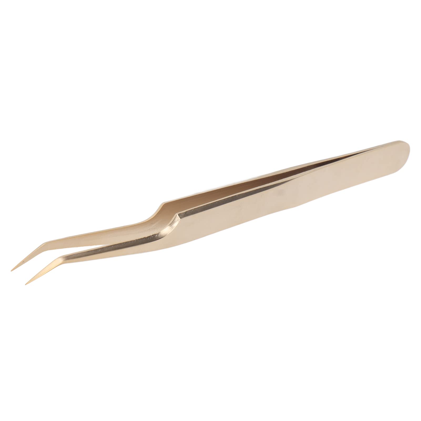 Professional Stainless Steel Lash Extension Tweezers - Golden Oblique Tweezer for Eyelash Extensions, False Lashes & Nail Art | Perfect for Salon Professionals & DIY Beauty Enthusiasts