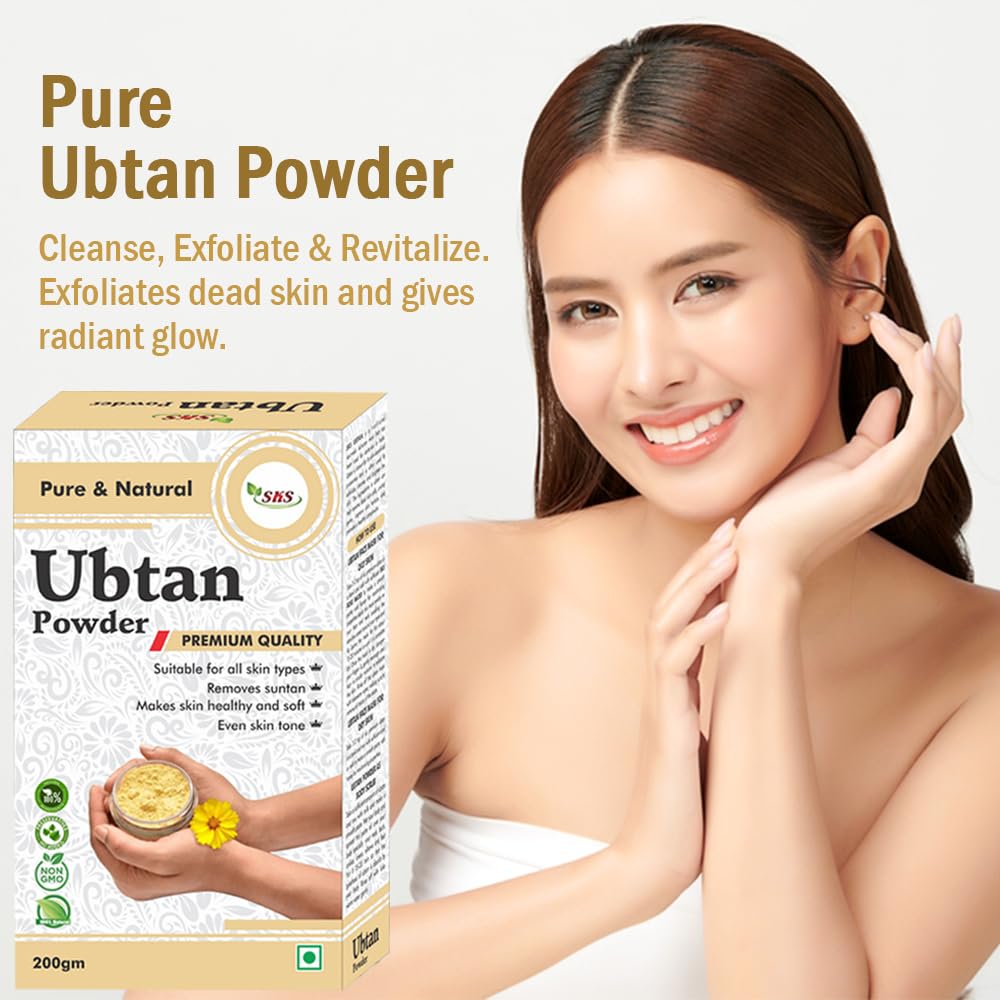 100% Natural SKS Ubtan Powder - Ancient Ayurvedic Face Pack for Glowing Skin, Oil Control & Tan Removal | Turmeric, Sandalwood, Saffron & Rose Blend | 200g | Perfect for Daily Skincare & Bridal Beauty Rituals