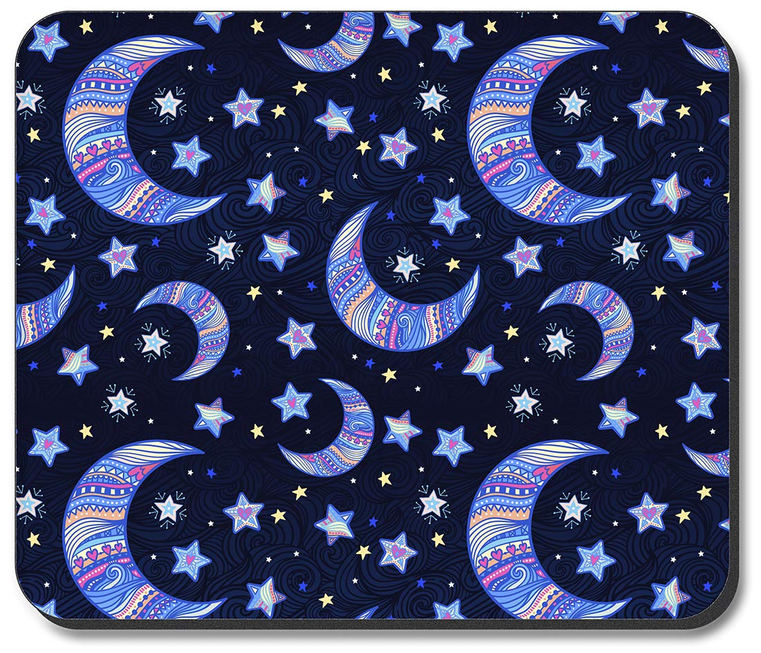 Colorful Crescent Moon Art Plates Mouse Pad - Non-Slip Gaming & Office Desk Mat for Computers & Laptops - Perfect for Gamers, Artists & Workstations