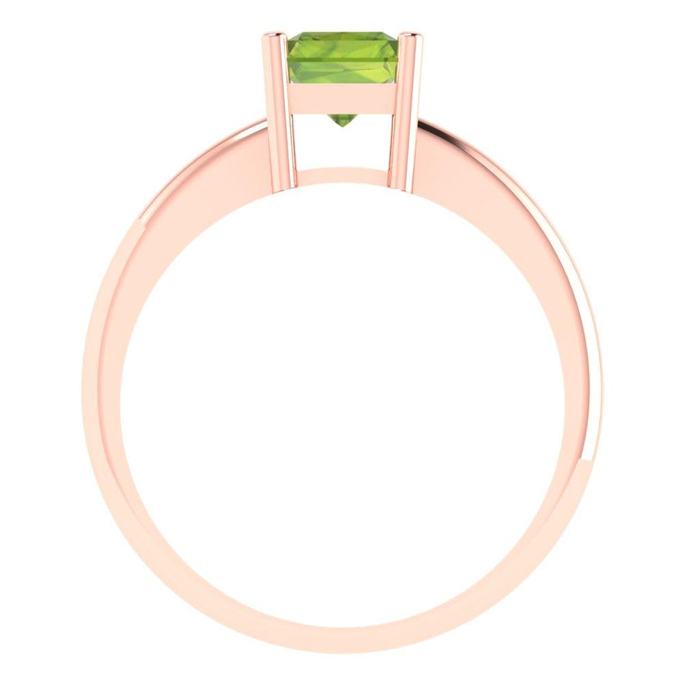 1.75ct Natural Peridot Engagement Ring - Radiant Cut Solitaire in 18K Rose Gold | Wedding, Bridal, Promise & Anniversary Jewelry | Perfect for Proposals, Vows & Special Occasions