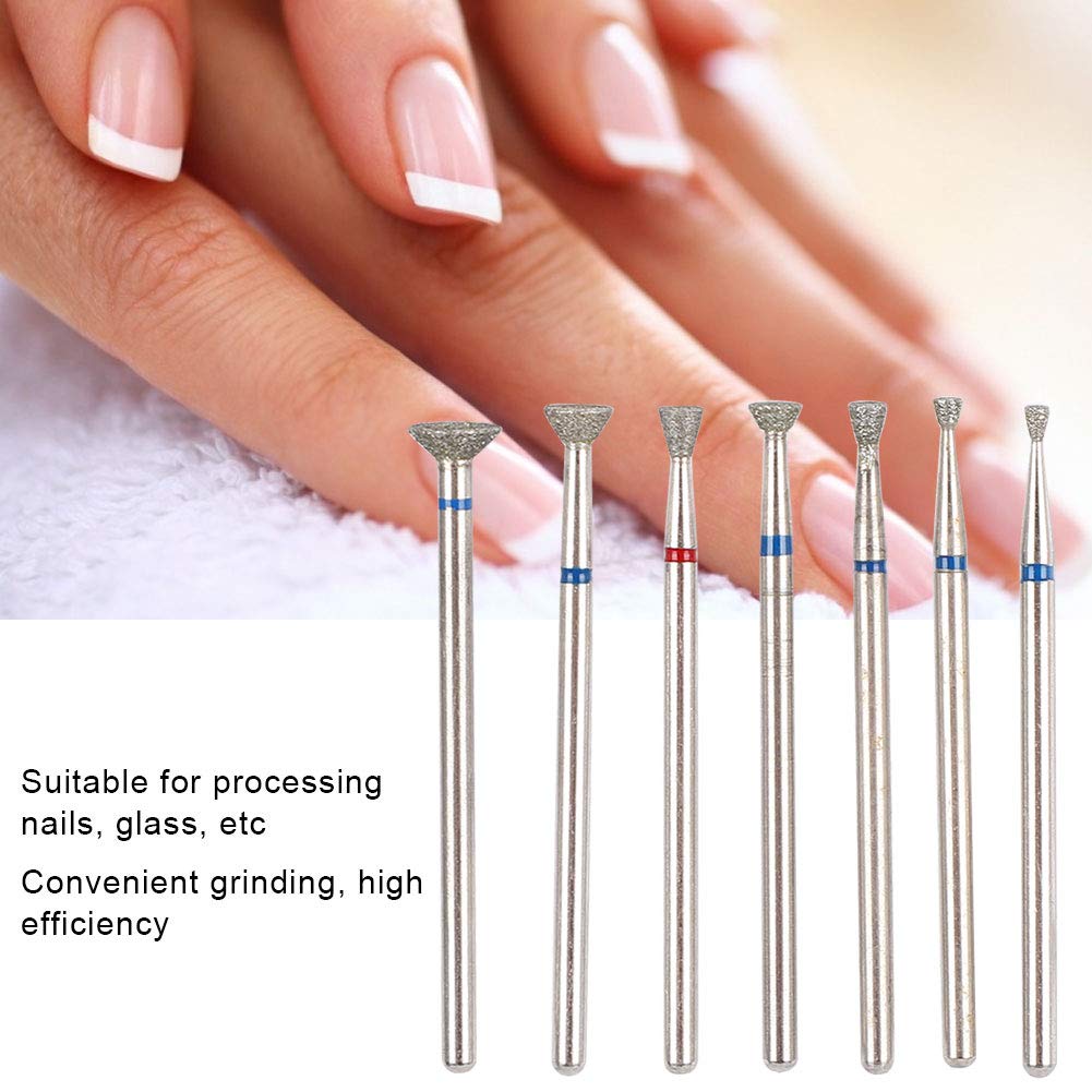 Uxsiya 7-Piece Professional Nail Drill Bit Set - Multi-Functional Electric Manicure Grinding Heads with Inverted Cone (No.03) for Salon & Home Nail Care | Perfect for Acrylic, Gel & Natural Nails