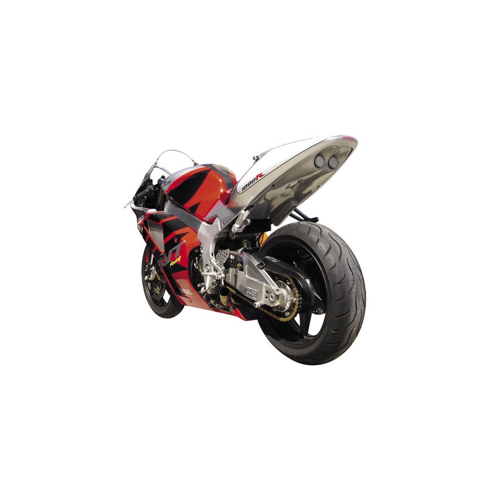S02GS-SB-BLK Black ABS Motorcycle Undertail with Built-In LED Brake & Turn Signal Lights - Universal Fit for Sport Bikes, Enhances Rear Appearance & Safety for Night Riding