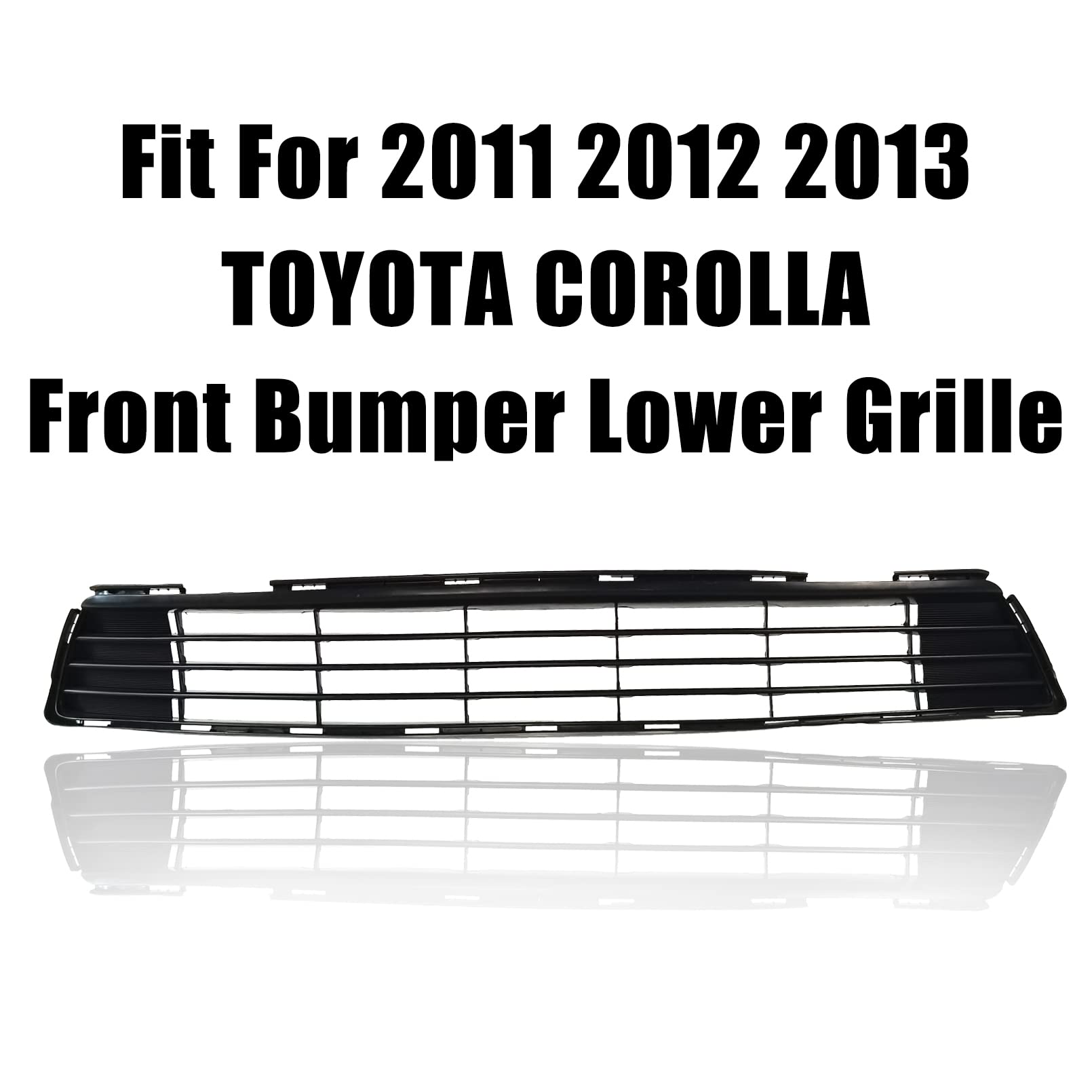 2011-2013 Toyota Corolla Front Bumper Lower Grille Replacement - Black Center Insert Grill Assembly (Part #5311202280 TO1036125) | Perfect for Car Restoration & Custom Upgrades