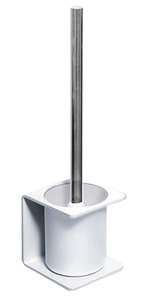Puro White Toilet Brush Holder - Bathroom Cleaning Organizer for Modern Homes, Perfect for Bathroom, Kitchen, and Utility Room Storage