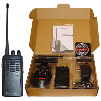 Professional 16-Channel UHF Two-Way Radio - Blackbox | Long Range Walkie Talkie for Construction, Security & Outdoor Adventures