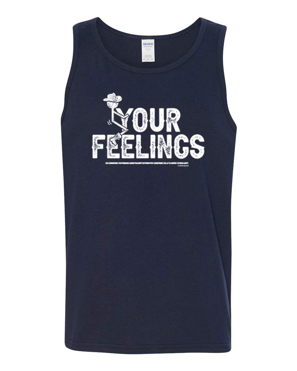 Wild Bobby Your Feelings Cowboy Graphic Tank Top for Men - Soft Cotton Sleeveless Shirt for Summer, Concerts & Western Style Outfits