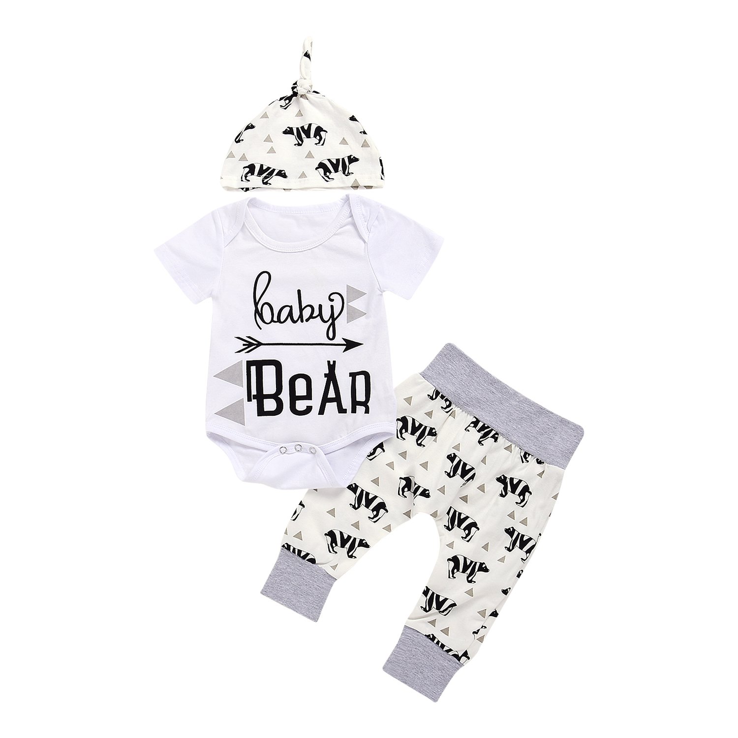Unutiylo Newborn Baby Boy Clothes Set - Soft Bodysuit & Pants Outfit for 0-3 Months | Perfect for Photos, Daily Wear & Gift