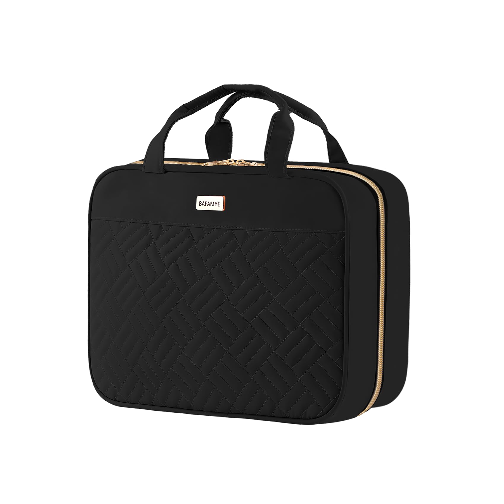 8L Waterproof Hanging Toiletry Bag for Women - 2.1 Gallon Travel Cosmetic Organizer with Hook for Shampoo, Makeup & Toiletries (Black) - Perfect for Camping, Gym & Airplane Carry-on