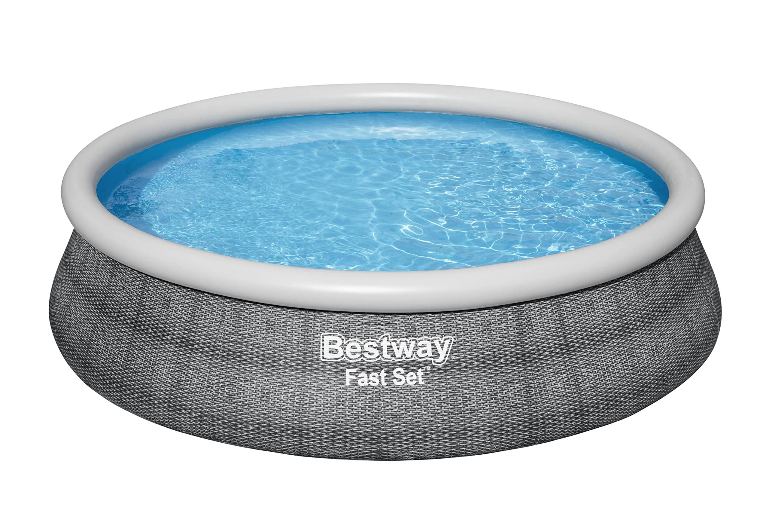 Bestway Fast Set™ 15 Foot Round Inflatable Pool Set with Filter Pump, Ladder, and Cover - Perfect for Backyard Summer Fun, Family Gatherings, and Outdoor Relaxation