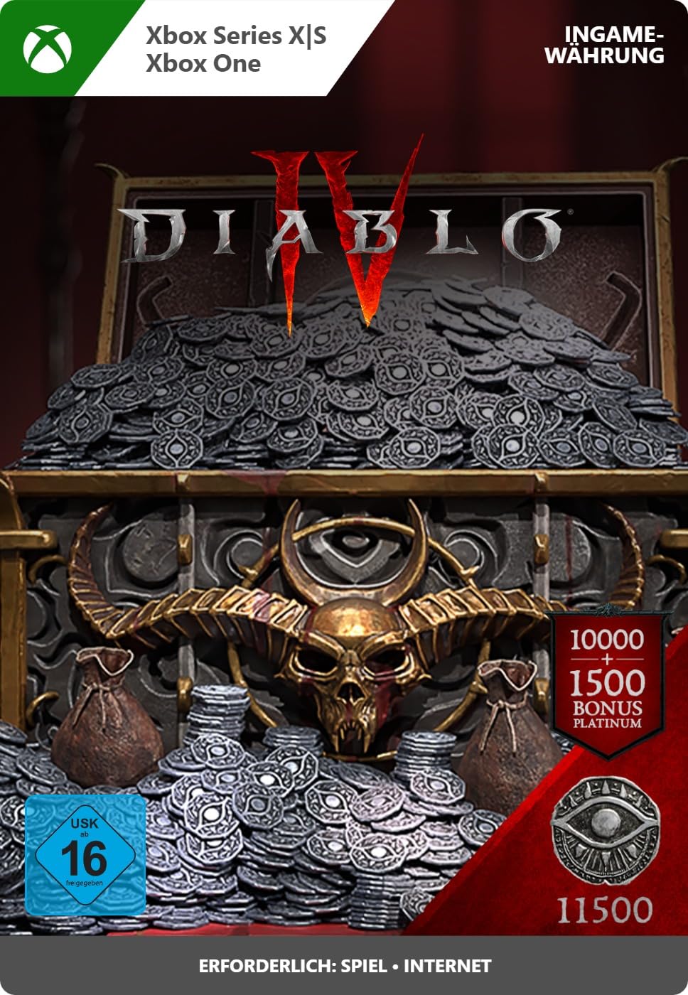 Diablo IV: 11500 Platinum - Xbox One & Series X|S Digital Download Code | Fast Leveling & In-Game Purchases for Ultimate Gaming Experience