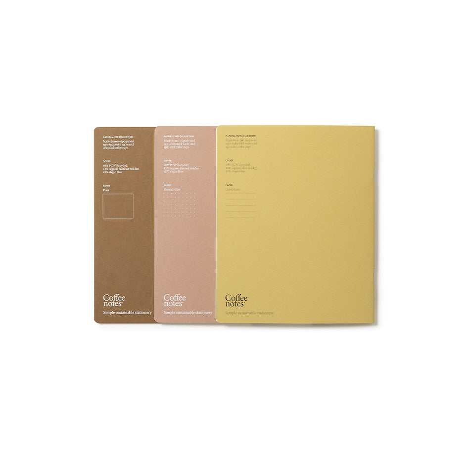 Premium Coffeenotes Medio Notebook Set - A5 Size, Nut Collection, Dotted Grid Journal for Bullet Journaling, Sketching & Note Taking - Perfect for Office, School & Travel