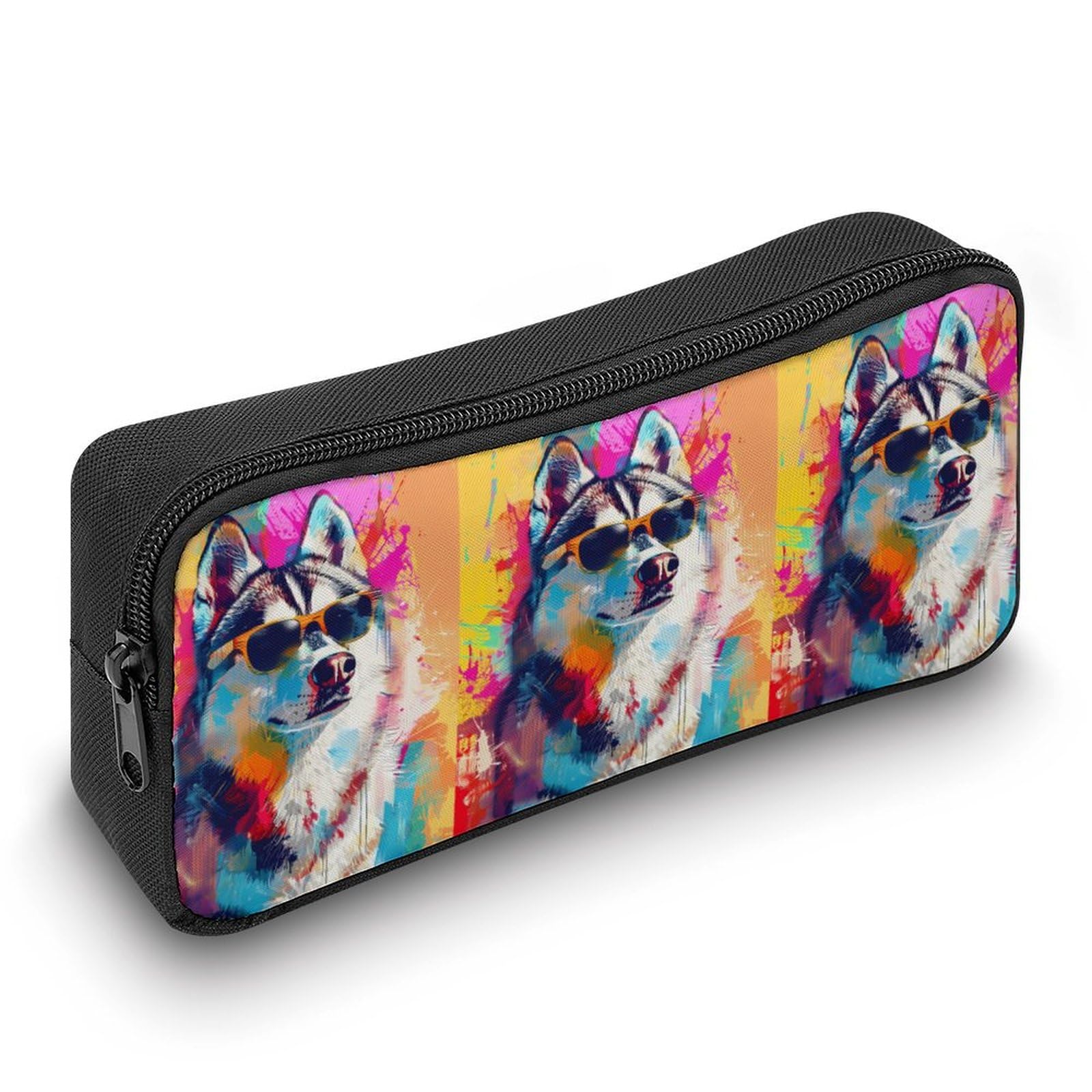Durable Husky Dog Pencil Case - Large Capacity Storage Pen Pouch for School, Office & Travel - Cute Dog Design Stationery Organizer