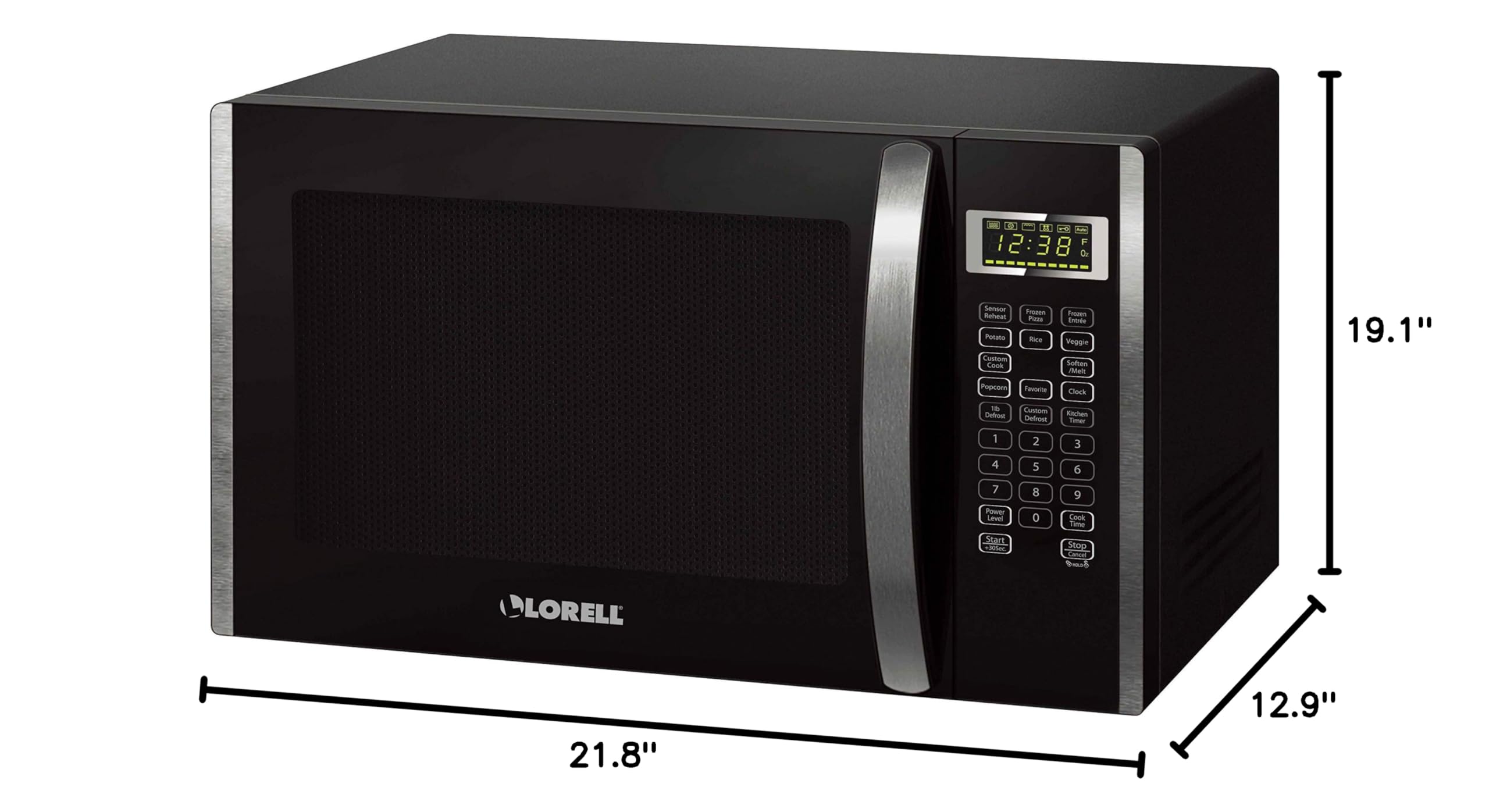 Lorell 1.6 cu ft Compact Microwave Oven - Perfect for Small Kitchens, Dorms, Offices & RVs | Fast Cooking & Reheating | 1000W Power | Stainless Steel Design