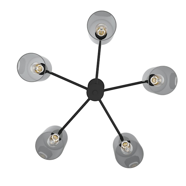 Hunter Lochemeade 5-Light Chandelier in Natural Iron - Rustic Farmhouse Ceiling Lighting Fixture for Dining Room, Living Room & Bedroom