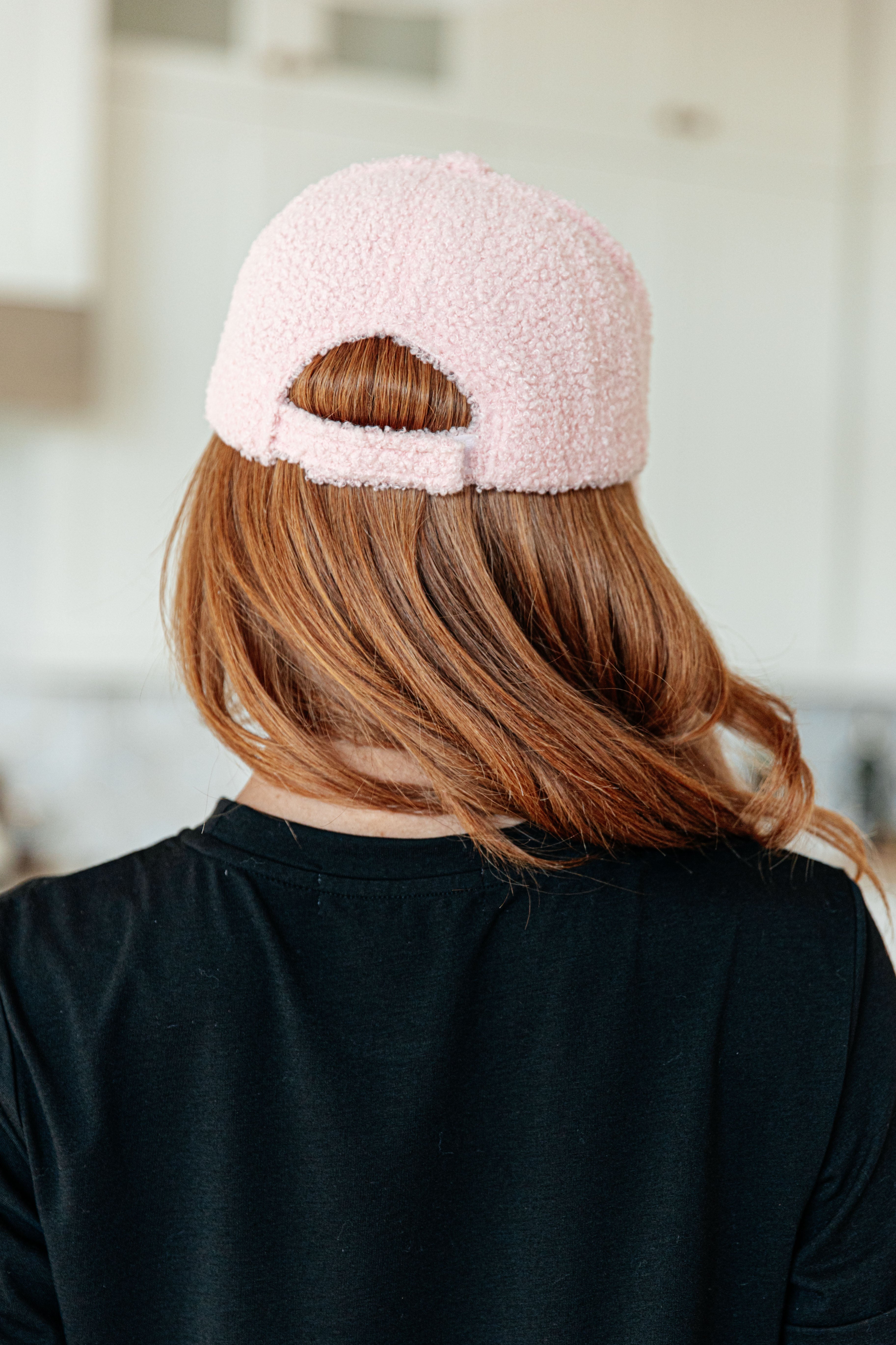 Lyla Sherpa Ball Cap in Pink - Cozy Winter Hat for Women, Trendy Fashion Accessory | Perfect for Outdoor Activities, Casual Wear & Street Style