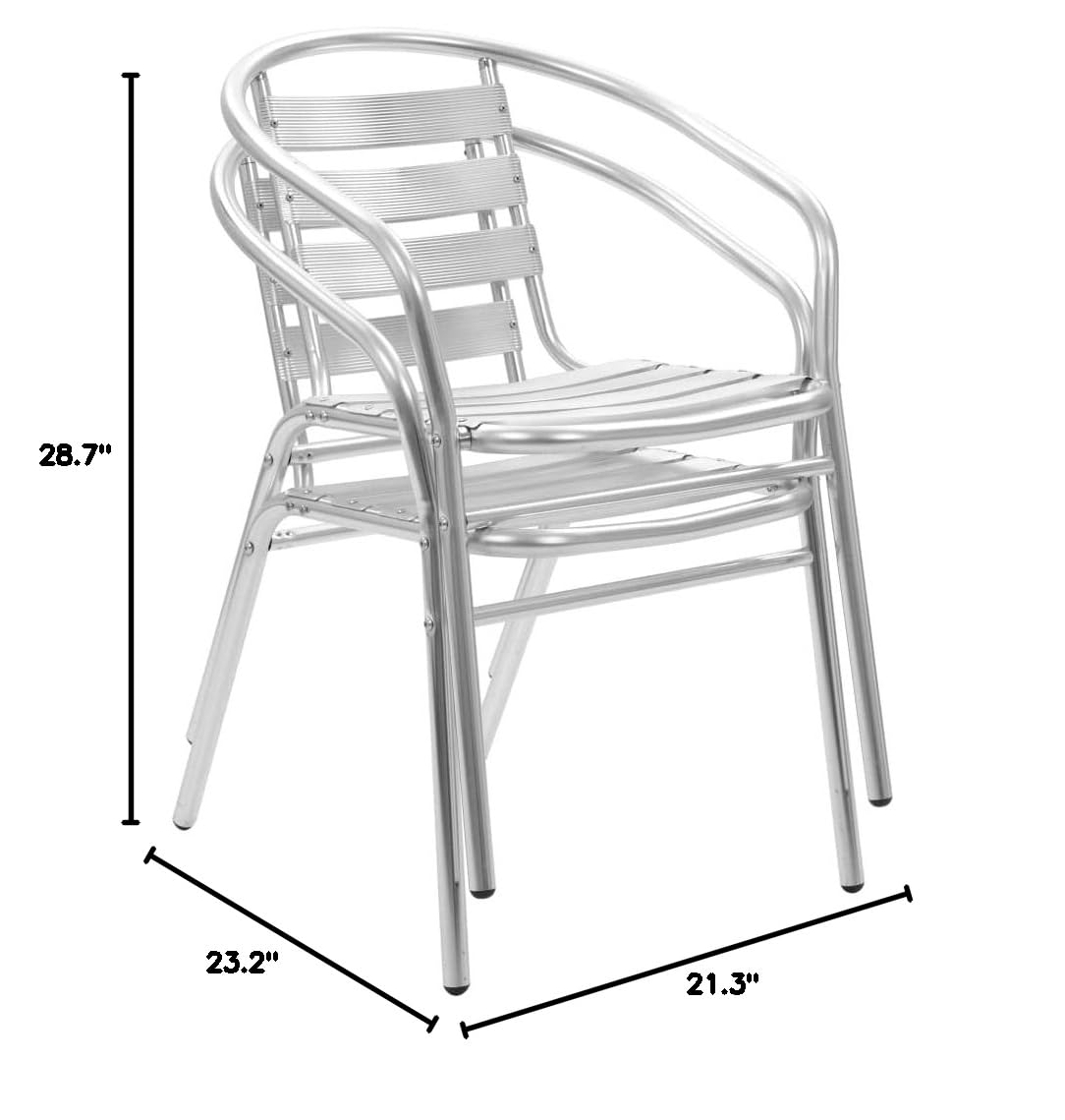 2-Piece Stackable Aluminum Patio Chairs Set - Lightweight (11 lbs) - Outdoor Furniture for Garden, Poolside & Backyard Relaxation