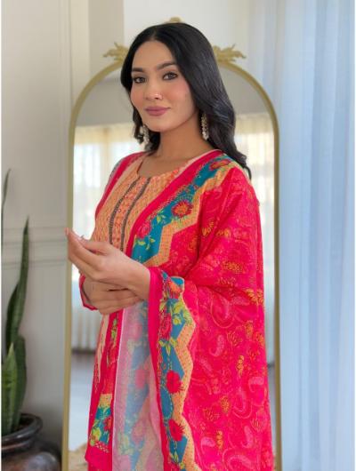 Stylish Pink Mirror Work Kurti, Pant & Dupatta Set of 3 | Indian Ethnic Wear for Women | Perfect for Festivals, Weddings & Special Occasions