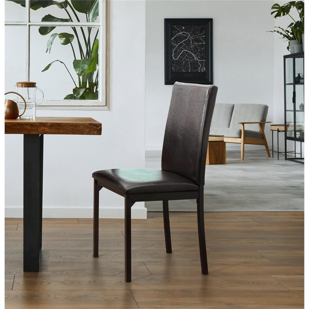 Pemberly Row 19-Inch Modern Black Metal Dining Chairs - Set of 4 for Kitchen, Dining Room & Office - Contemporary Metal Seating with Comfortable Design