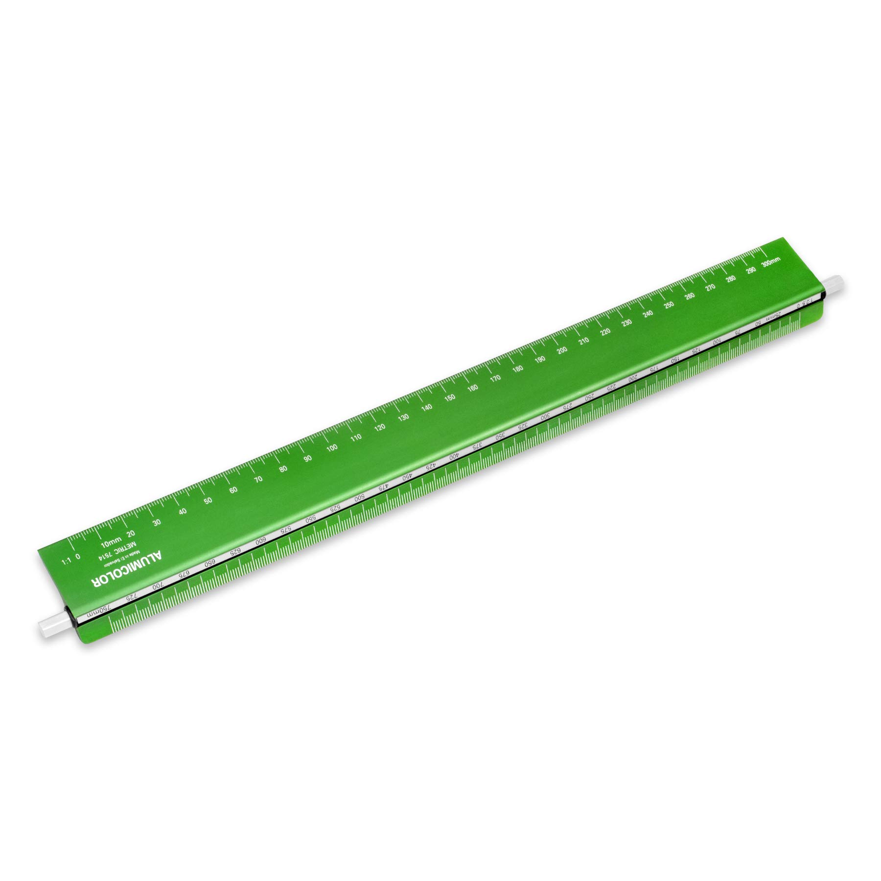 Alumicolor Select-a-Scale Metric Drafting Tool with Calibration Rod - 30CM Green Architectural Ruler for Engineers, Architects & Designers - Perfect for Technical Drawings, Blueprints & CAD Work