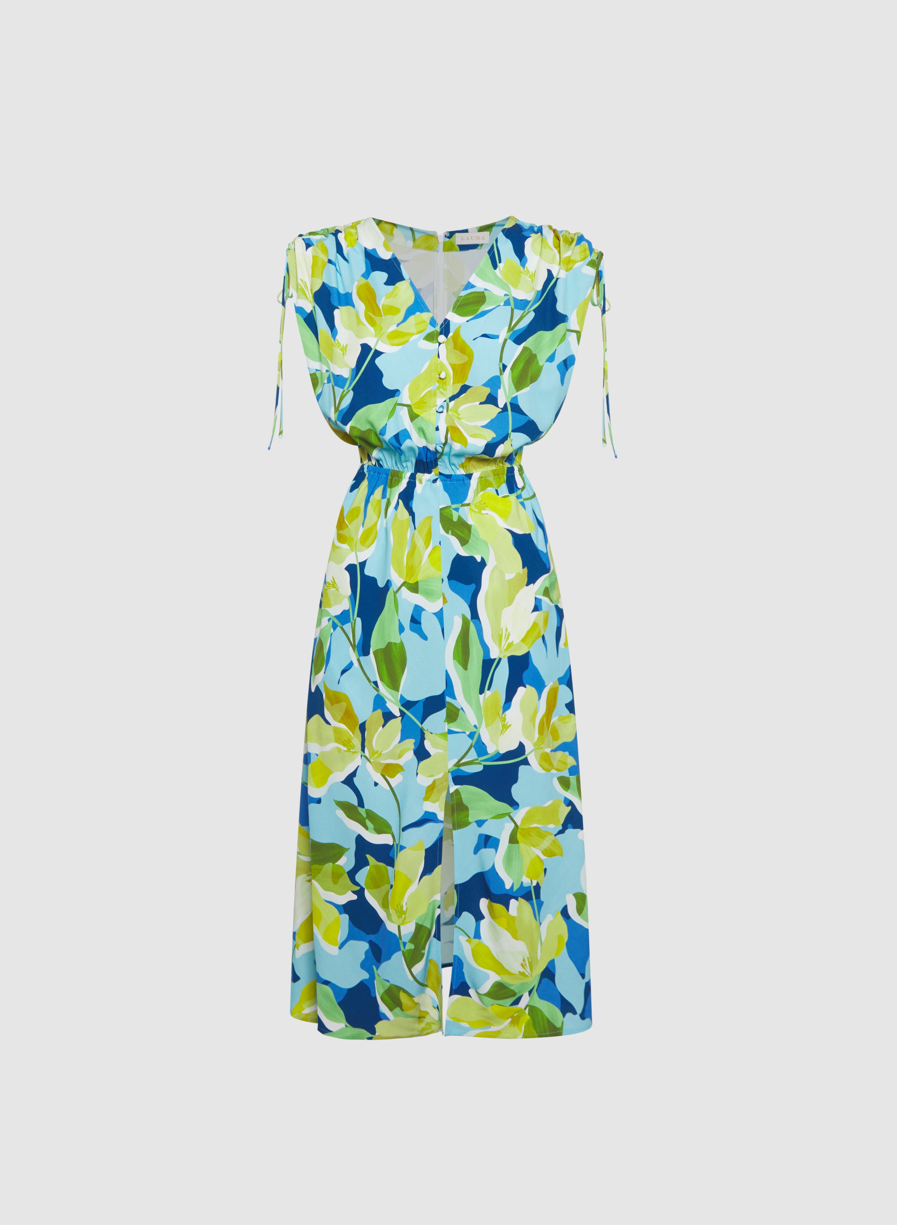 Floral Midi Dress for Women - Summer Boho Flowy Dress with Pockets - Perfect for Beach, Vacation & Date Night
