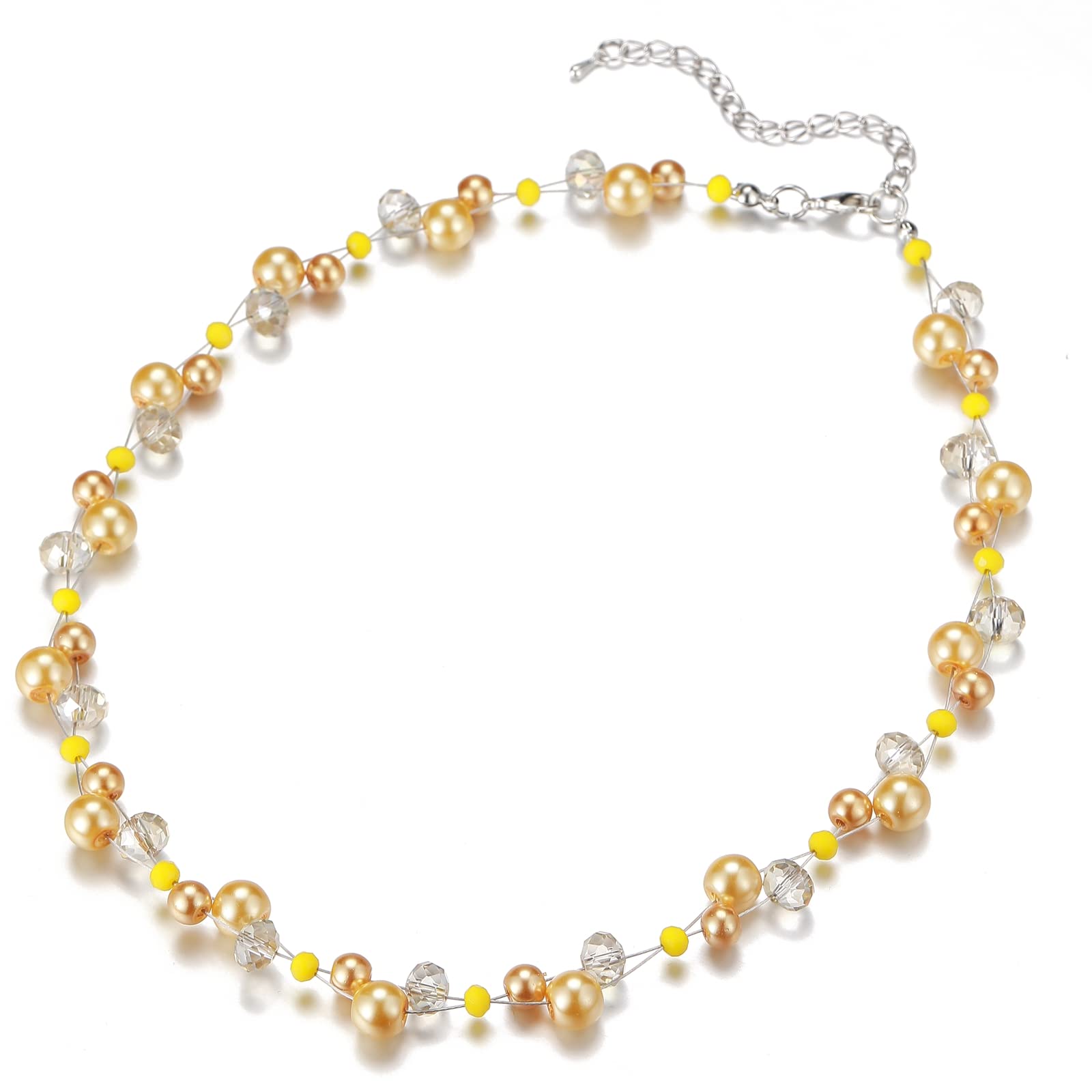 Elegant Turquoise Beaded Necklace for Women - Pearl & Crystal Bead Fashion Jewelry, Perfect Birthday Gift for Her | Ideal for Parties, Weddings & Everyday Wear