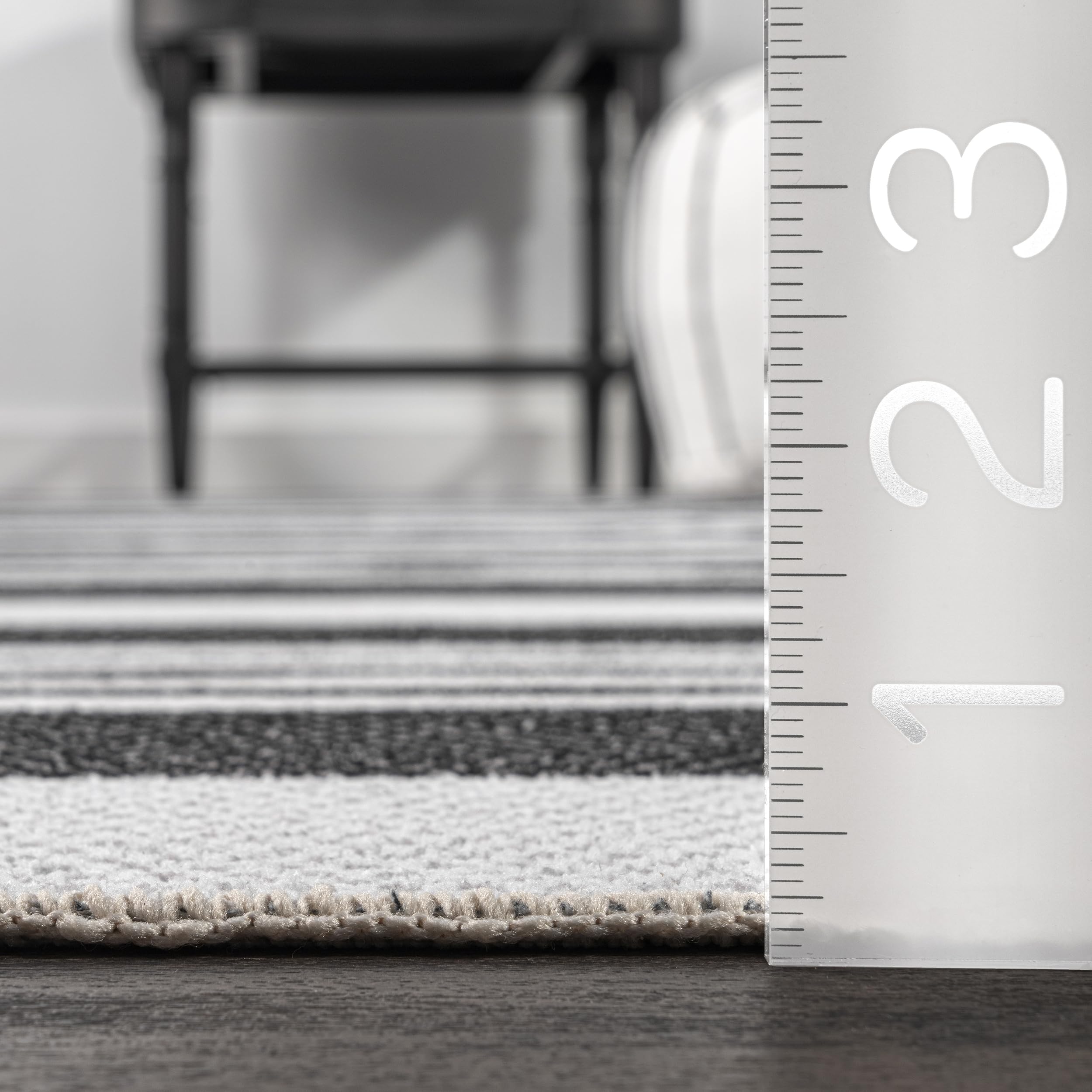 nuLOOM 8' Round SpinClean Machine Washable Stain-Resistant Area Rug with Non-Slip Backing - Soft Low Profile Carpet for Living Room, Bedroom, Dining Room - Perfect for High Traffic Areas & Pet-Friendly Homes (Lena Charcoal)